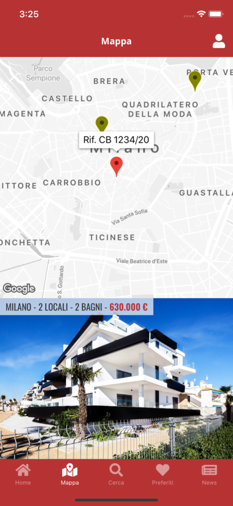 Real Estate QR Mappa interattiva con annunci